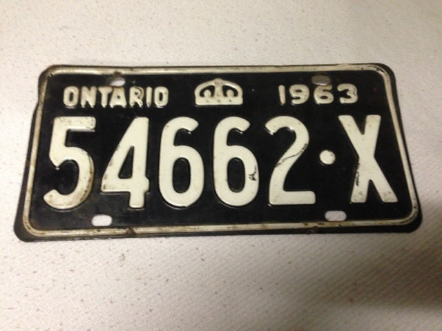 1963 Ontario License Plate